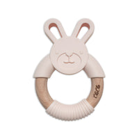 Personalised 2 in 1 Animal Teething Ring  |  Bunny in Blush