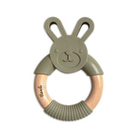 Personalised 2 in 1 Animal Teething Ring  |  Bunny in Forest