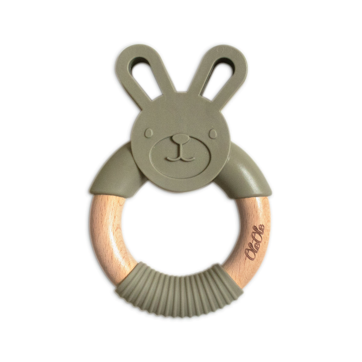 Personalised 2 in 1 Animal Teething Ring  |  Bunny in Forest