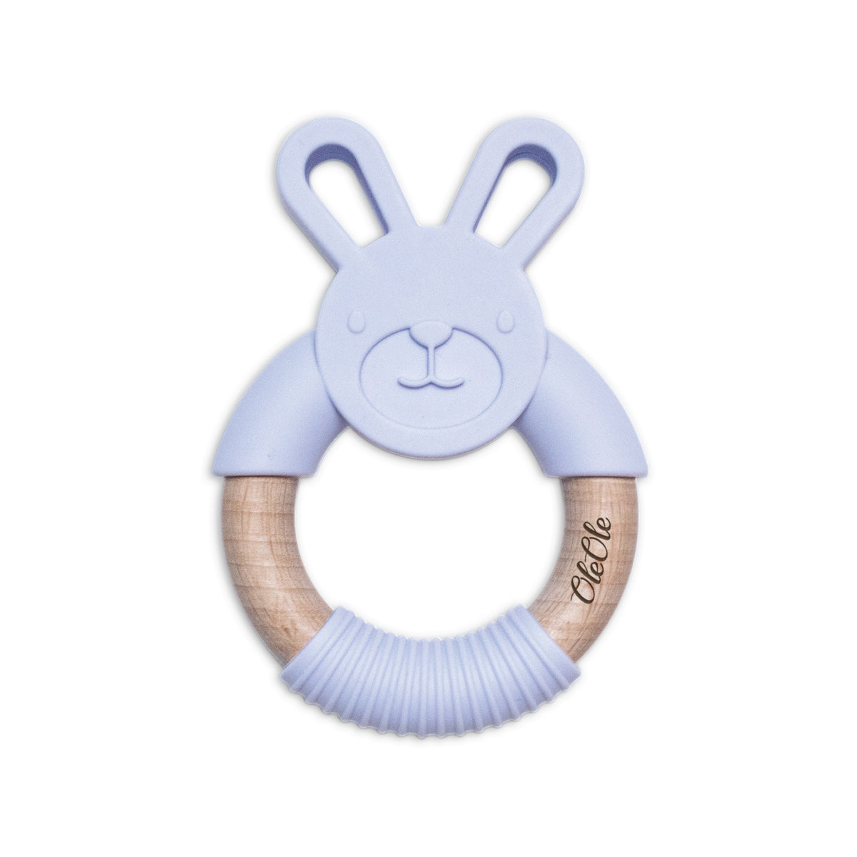 Personalised 2 in 1 Animal Teething Ring  |  Bunny in Lavender