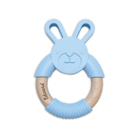 Personalised 2 in 1 Animal Teething Ring |  Bunny in Sky Blue