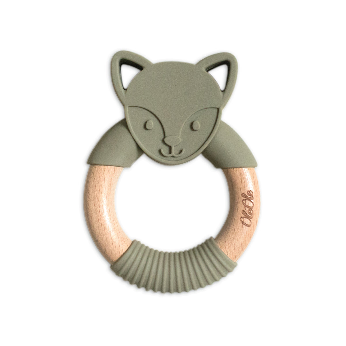 Personalised 2 in 1 Animal Teething Ring |  Foxy in Forest