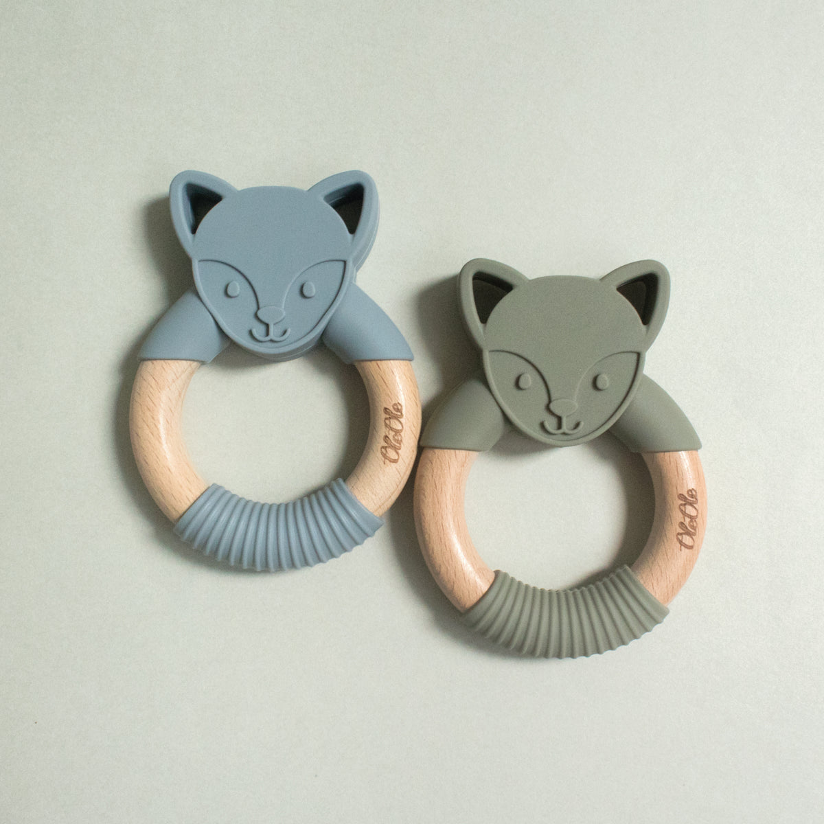 Personalised 2 in 1 Animal Teething Ring  |  Foxy in Moonlit Ocean