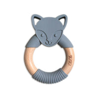 Personalised 2 in 1 Animal Teething Ring  |  Foxy in Moonlit Ocean