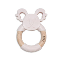 Personalised 2 in 1 Animal Teething Ring  |  Koala in Blush