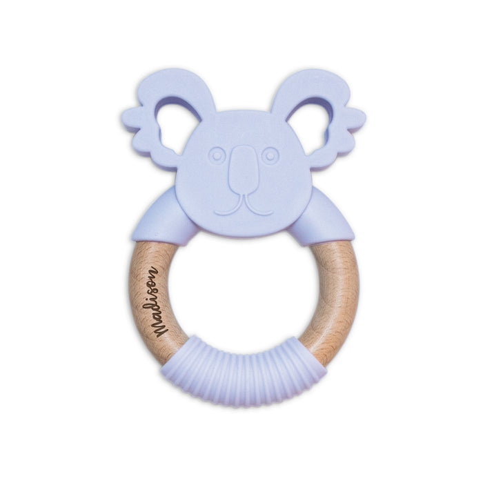 Personalised 2 in 1 Animal Teething Ring  |  Koala in Lavender