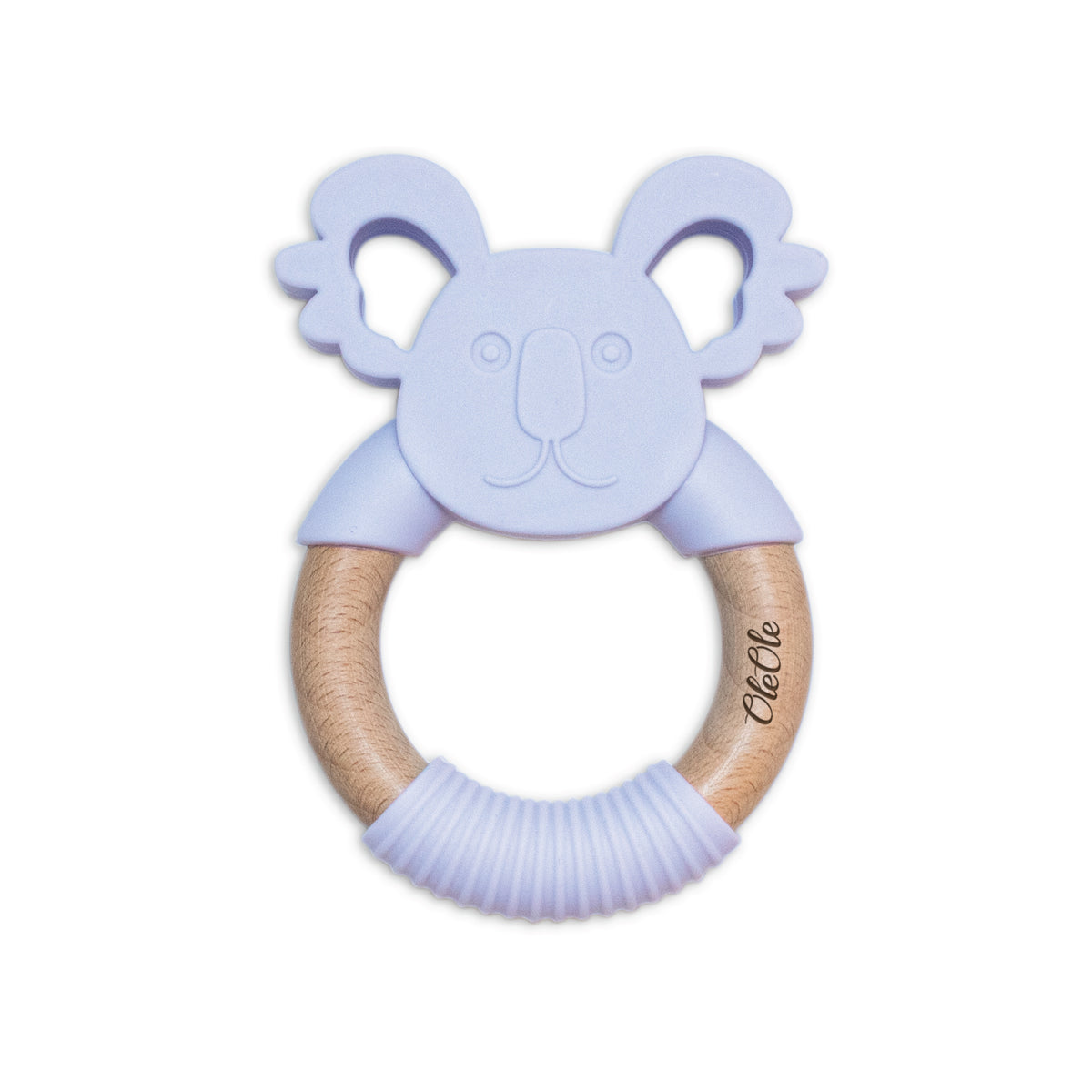 Personalised 2 in 1 Animal Teething Ring  |  Koala in Lavender