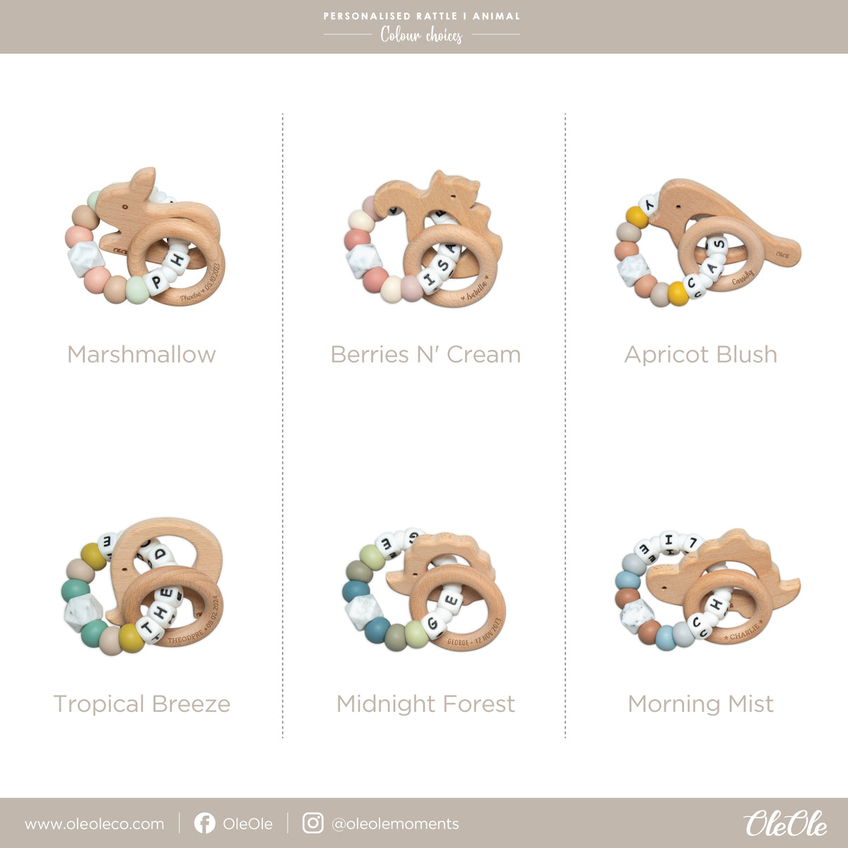 Personalised Rattle |  ANIMAL - Hedgehog