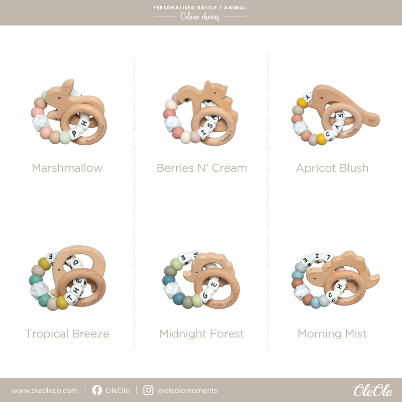 Personalised Rattle |  ANIMAL - Hedgehog