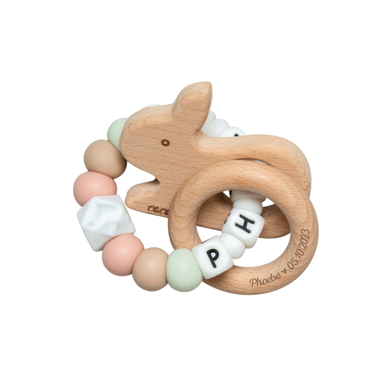 Personalised Rattle |  ANIMAL - Rabbit