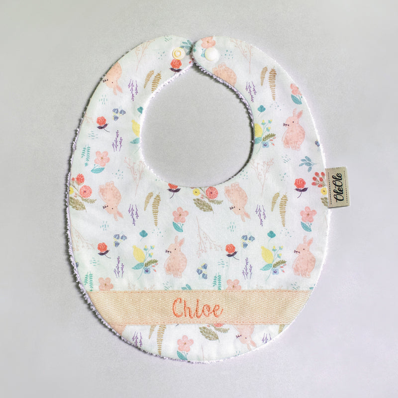 Baby Bib |  Peachy Bunny