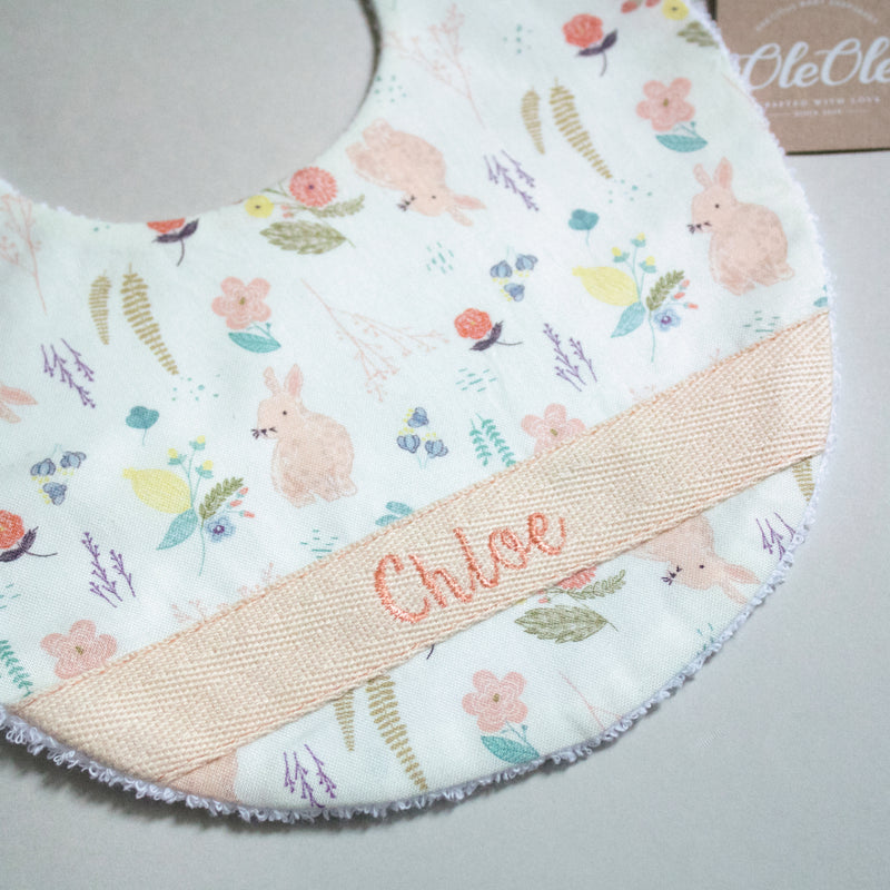 Baby Bib |  Peachy Bunny