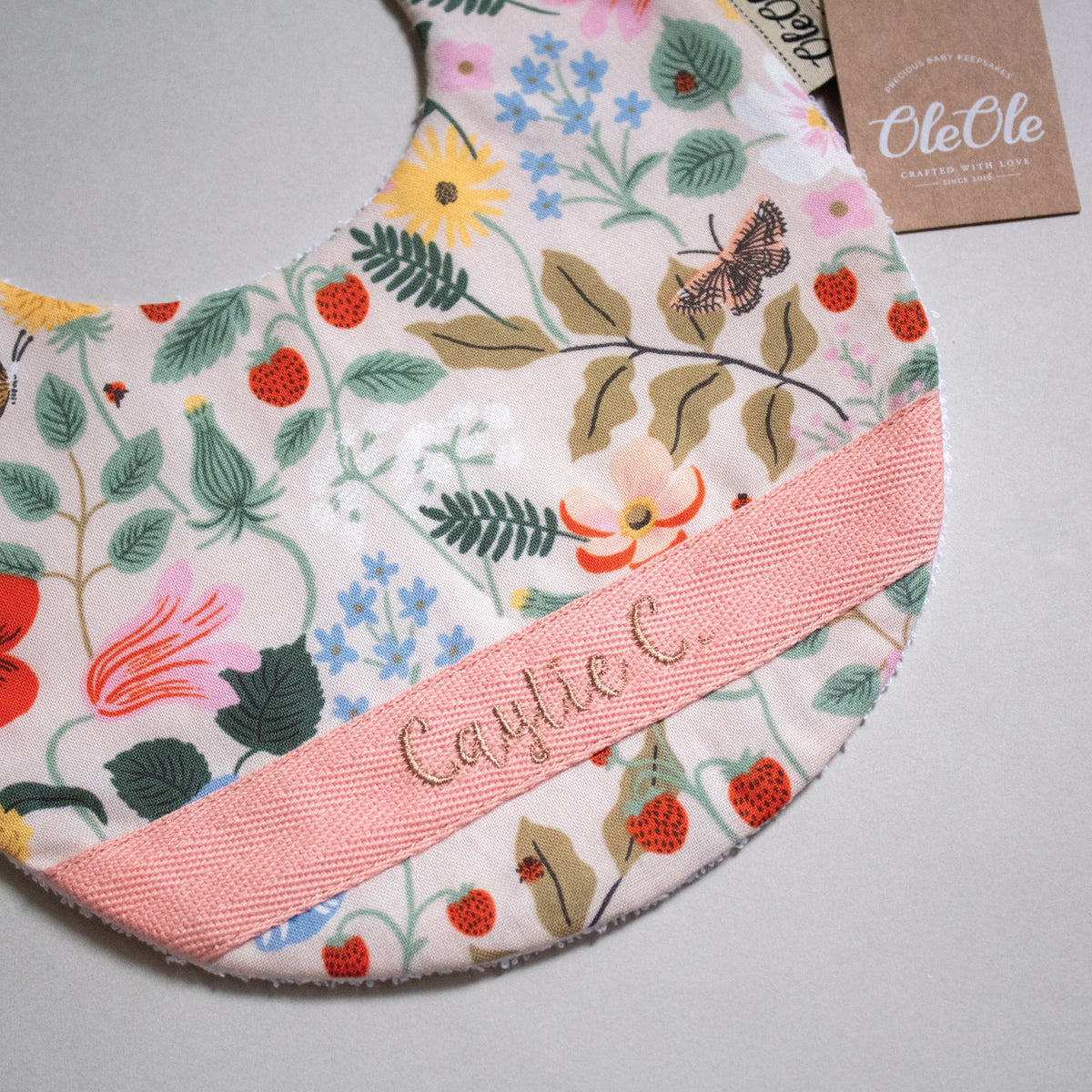 Baby Bib |  Rifle Paper Co. Cerise