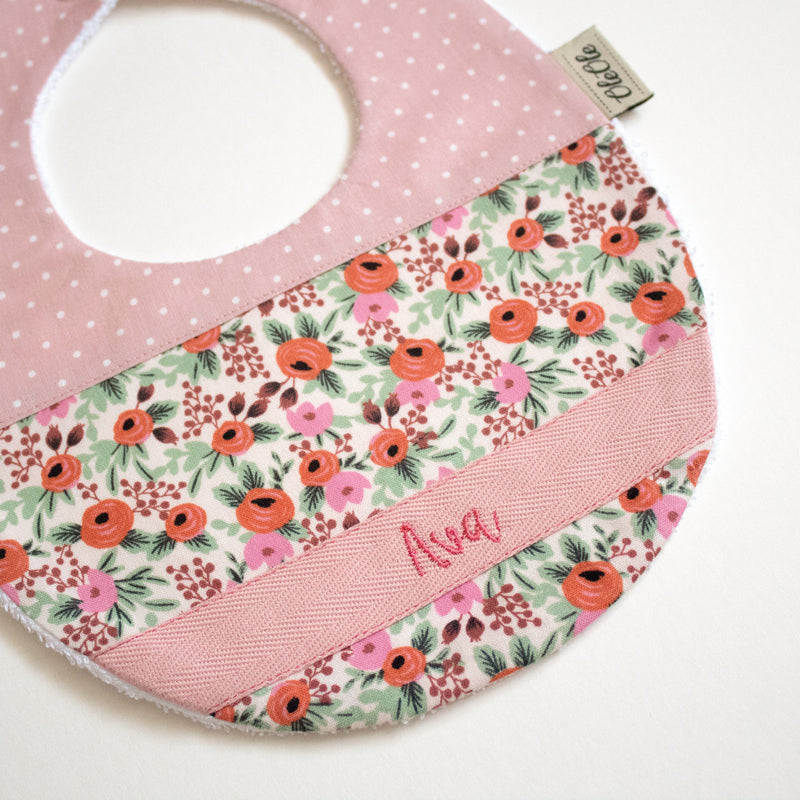 Baby Bib |  Rifle Paper Co. Rosa Dusty Pink