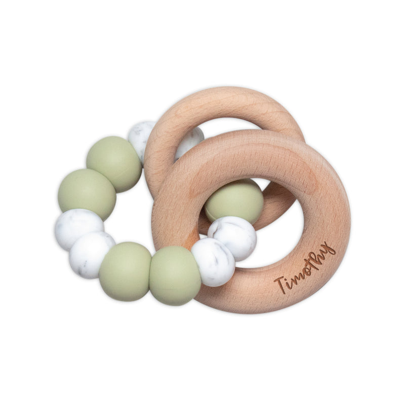 Personalised Rattle |  BUBBLE - Sage