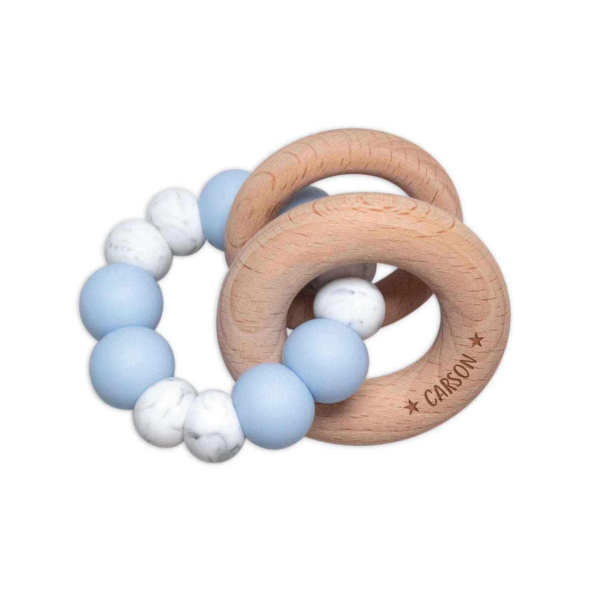 Personalised Rattle |  BUBBLE - Sky Blue