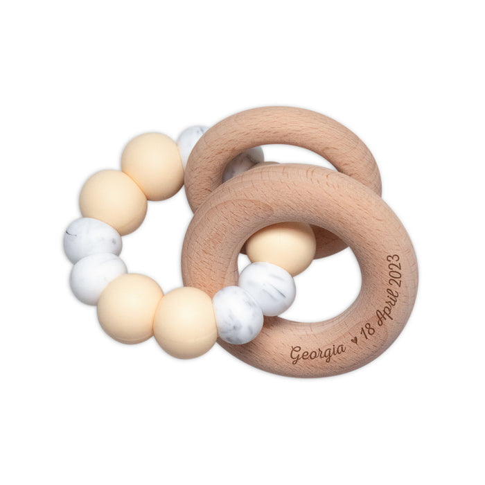 Personalised Rattle |  BUBBLE - Vanilla