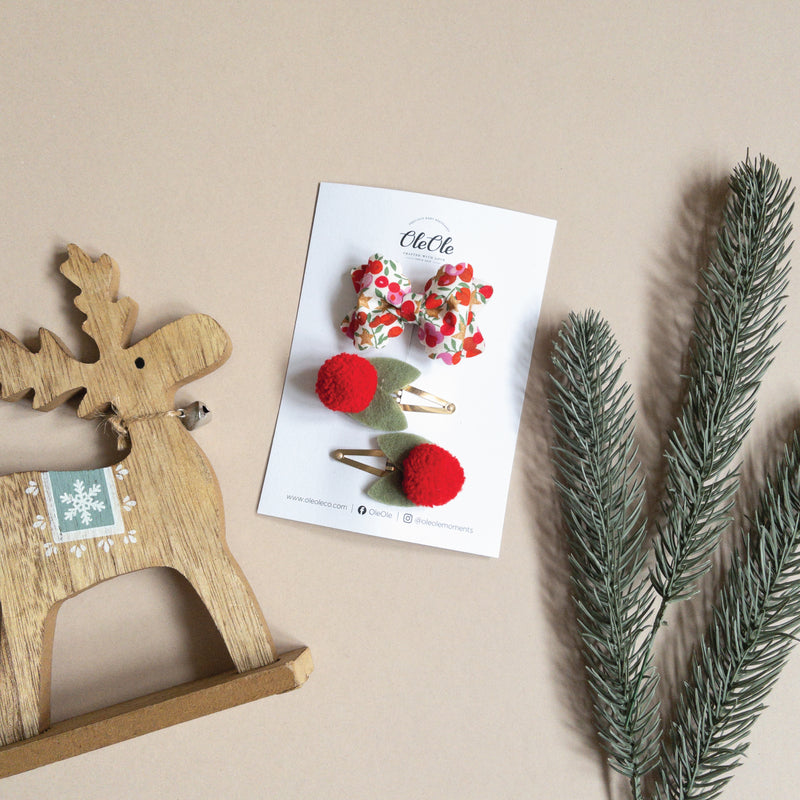 Christmas Hair Clip Set | Liberty Wiltshire star