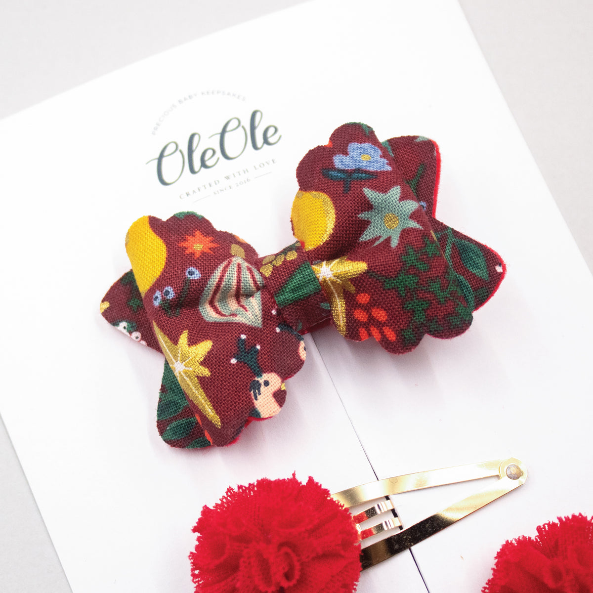 Christmas Pigtail Bow Set | Rifle Paper Co. Holiday Classic