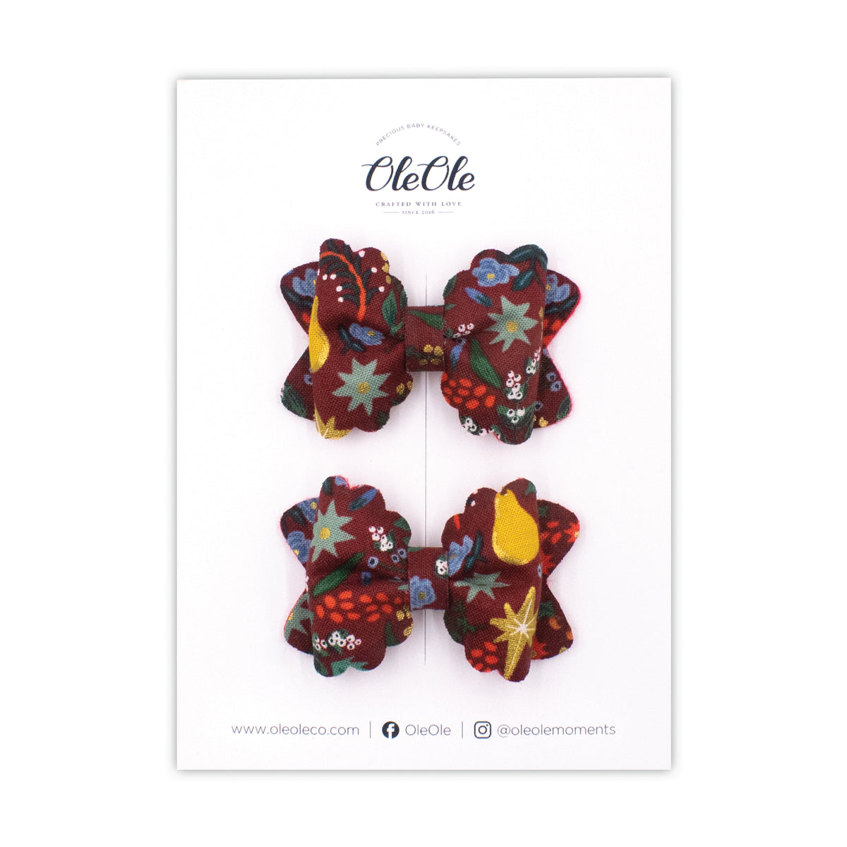 Christmas Pigtail Bow Set | Rifle Paper Co. Holiday Classic