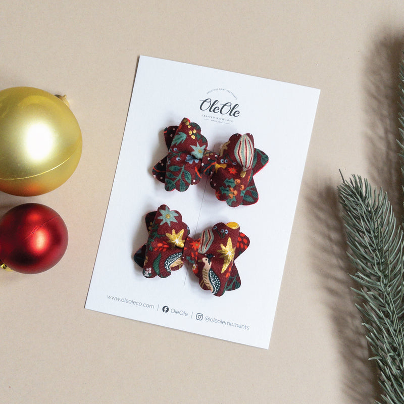 Christmas Pigtail Bow Set | Rifle Paper Co. Holiday Classic