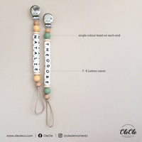 Personalised Pacifier Clip  |  Dusty Coral