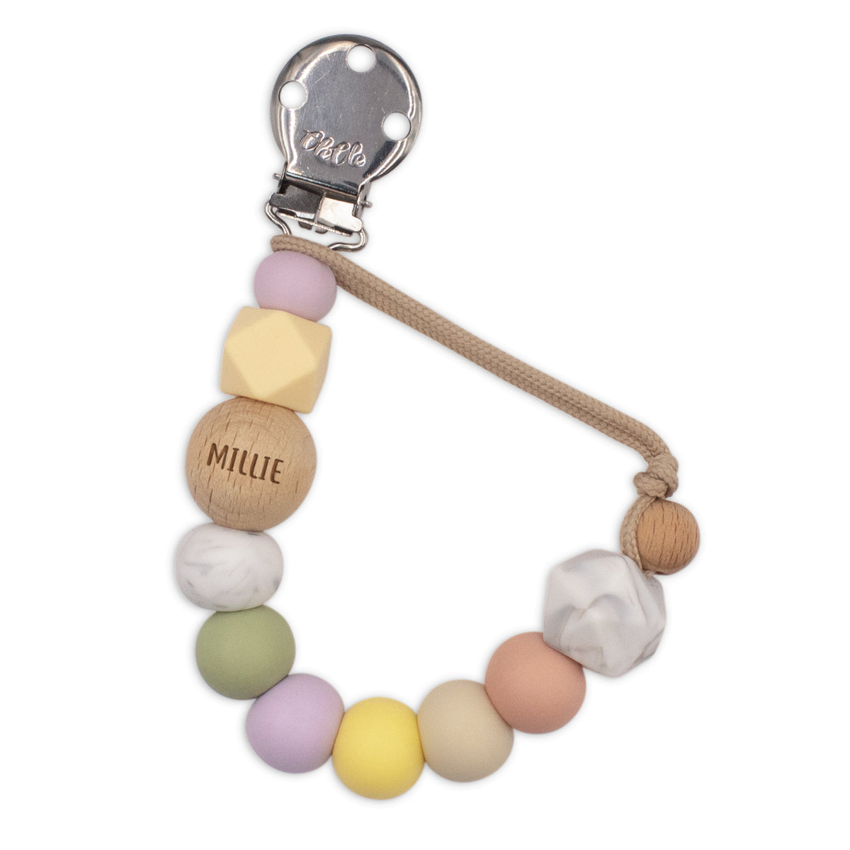 Personalised Pacifier Clip Baby Kiss1