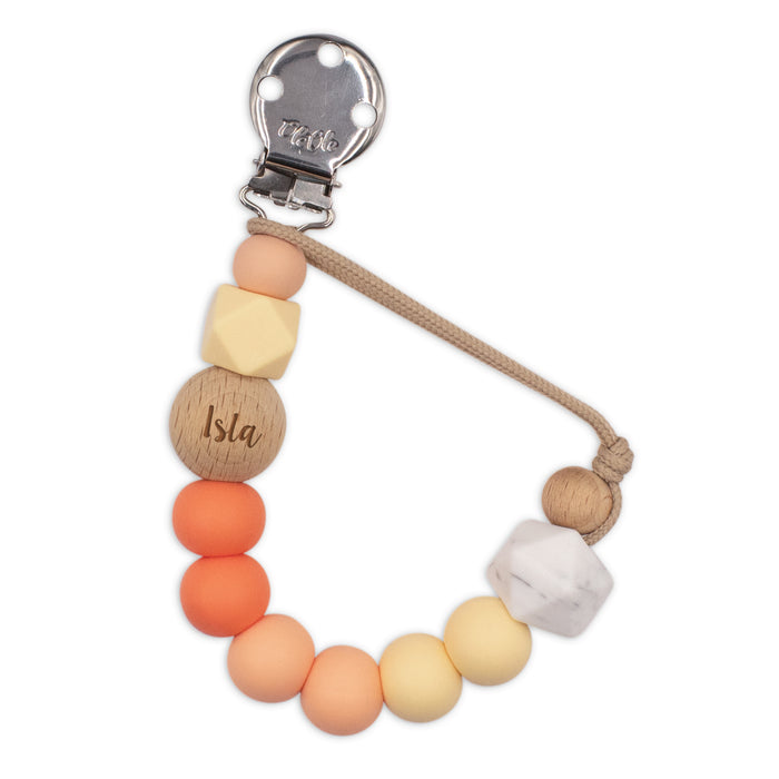 Personalised Pacifier Clip  |  Peach Passion