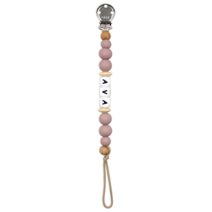 Personalised Pacifier Clip  |  Vintage Rose