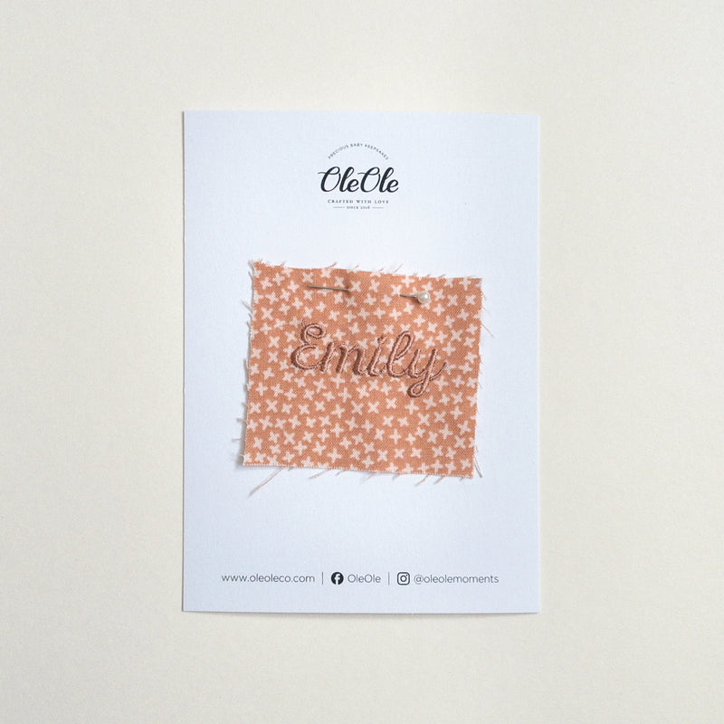 Scalloped Baby Bib  |  Cross Sign Dusty Coral
