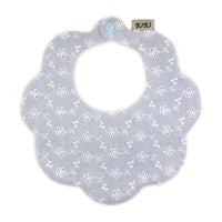 Scalloped Baby Bib  |  Blossom Stitch Blue