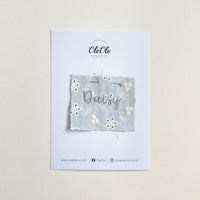 Scalloped Baby Bib  |  Blossom Stitch Blue