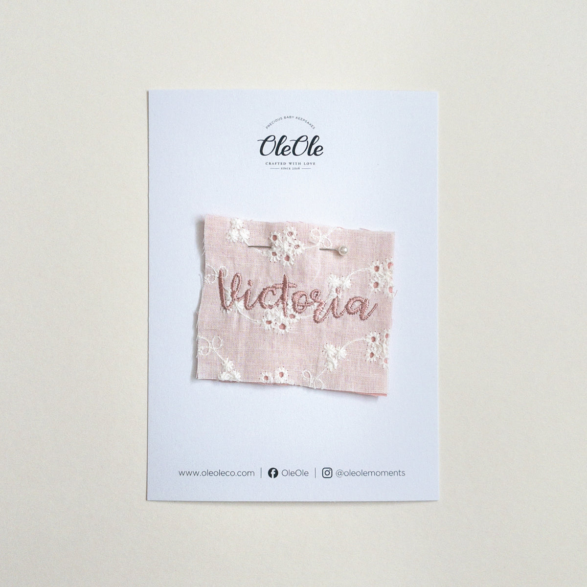 Scalloped Baby Bib  |  Blossom Stitch Pink
