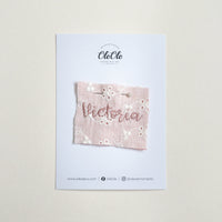 Scalloped Baby Bib  |  Blossom Stitch Pink