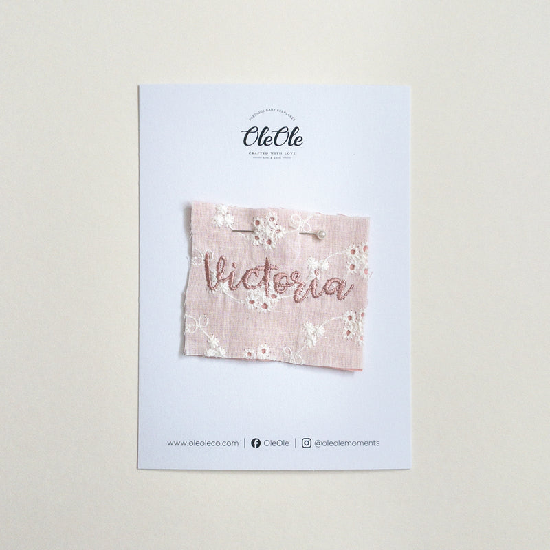 Scalloped Baby Bib  |  Blossom Stitch Pink