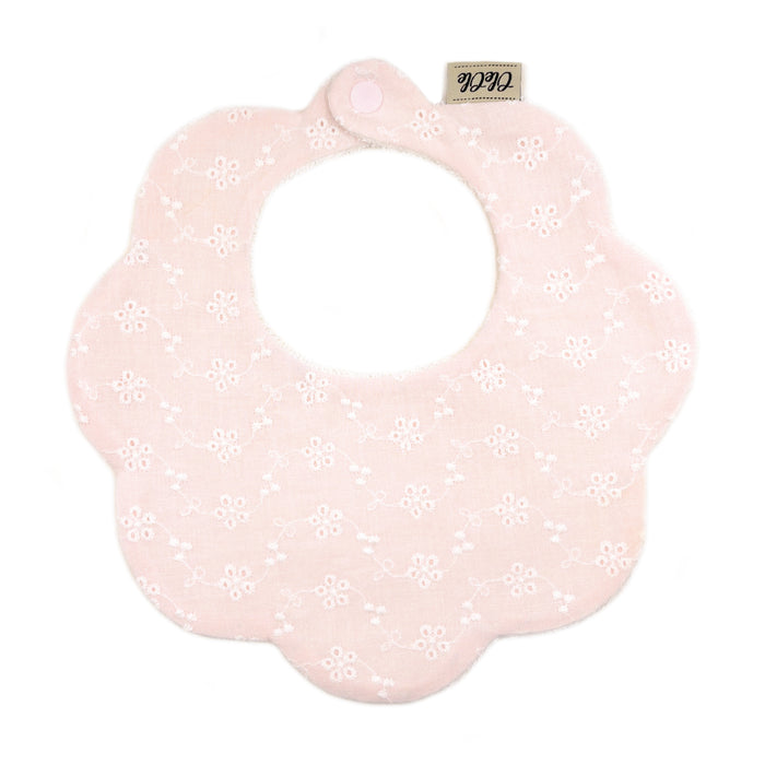Scalloped Baby Bib  |  Blossom Stitch Soft Pink