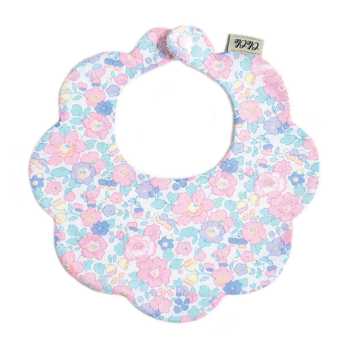Scalloped Baby Bib  |  Liberty Betsy Cotton Candy