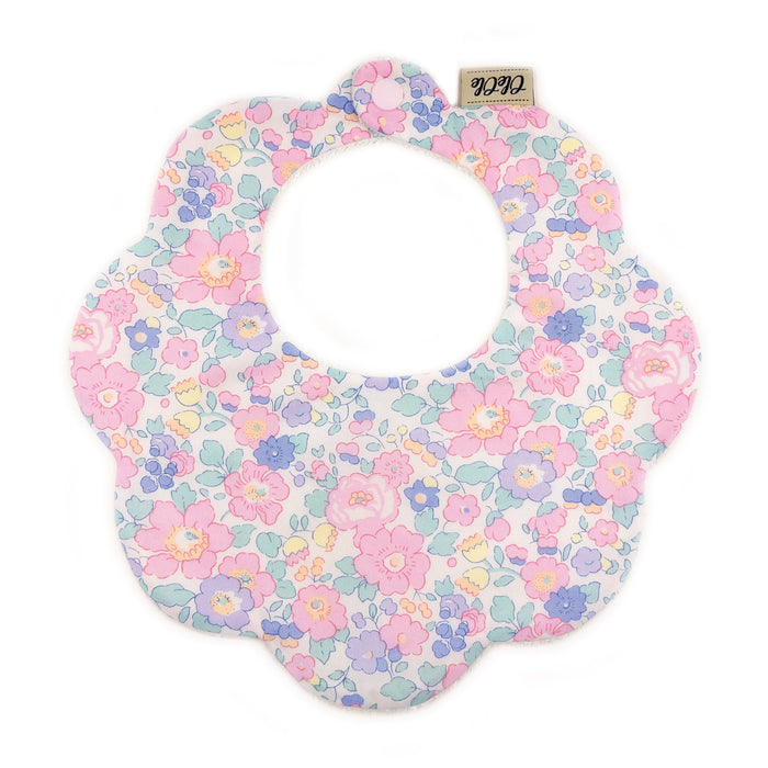 Scalloped Baby Bib  |  Liberty Betsy Cotton Candy
