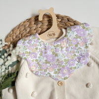 Scalloped Baby Bib  |  Liberty Betsy Metallic Lilac