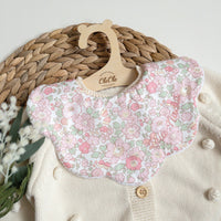 Scalloped Baby Bib  |  Liberty Betsy Soft Blush