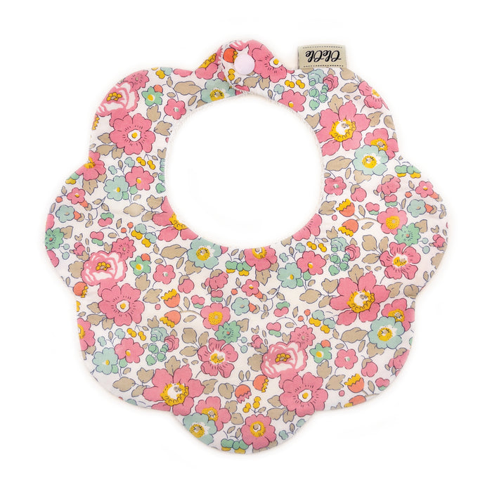 Scalloped Baby Bib  |  Liberty Betsy Pink