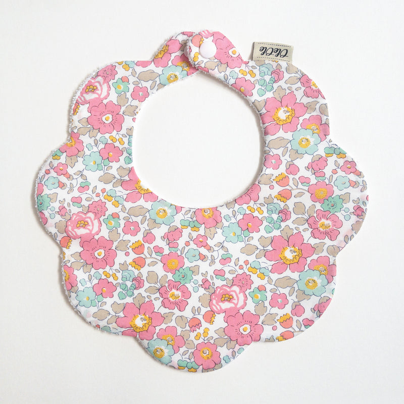 Scalloped Baby Bib  |  Liberty Betsy Pink