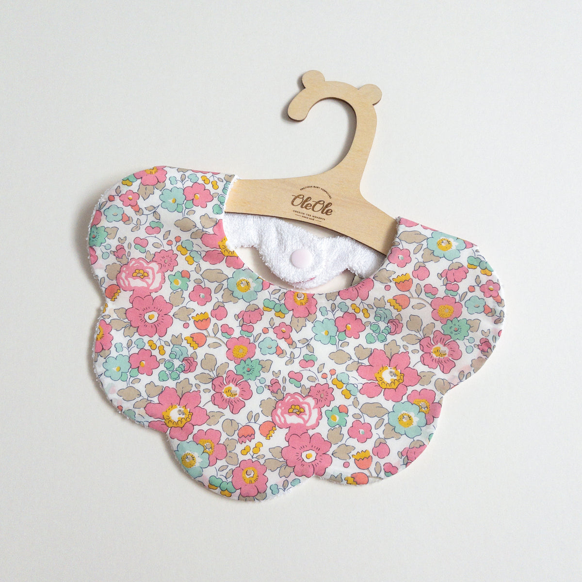 Scalloped Baby Bib  |  Liberty Betsy Pink