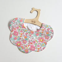 Scalloped Baby Bib  |  Liberty Betsy Pink