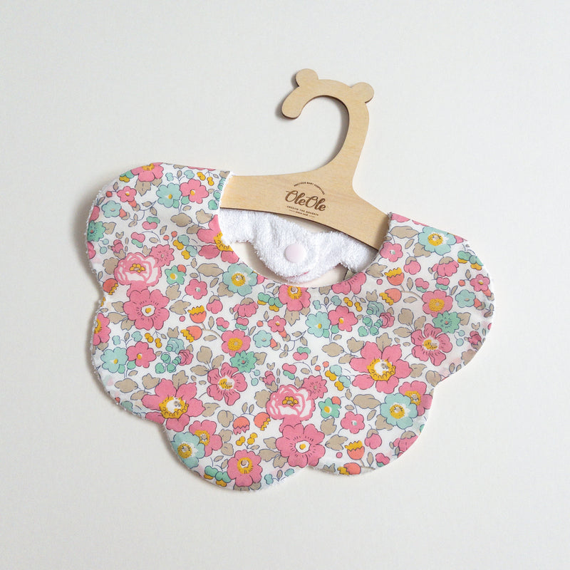 Scalloped Baby Bib  |  Liberty Betsy Pink