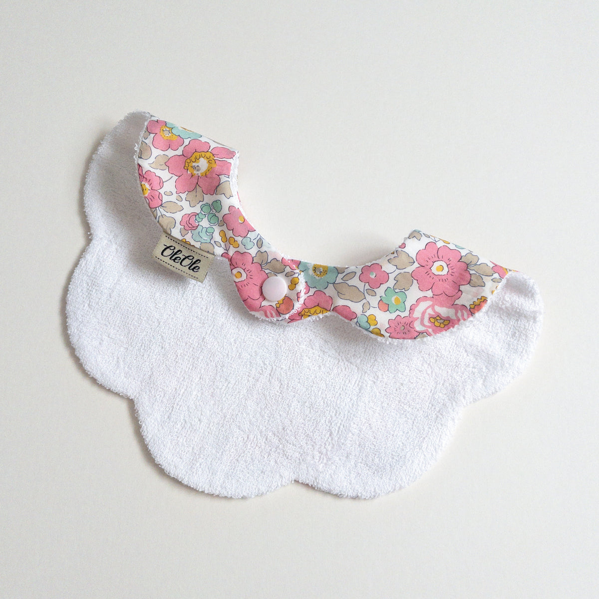 Scalloped Baby Bib  |  Liberty Betsy Pink