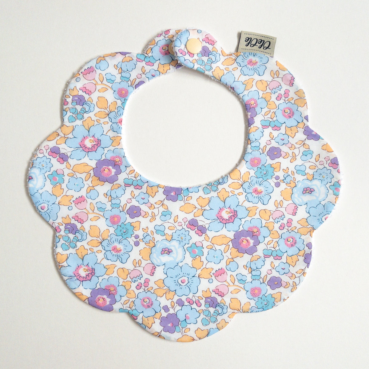 summer infant bib Personalised Liberty Scalloped Baby Bib | Custom Name | Handmade in UK | OleOle