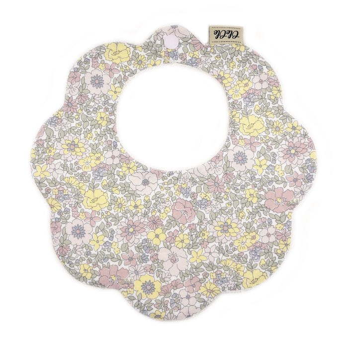 Scalloped Baby Bib  |  Liberty Camellia Pebble
