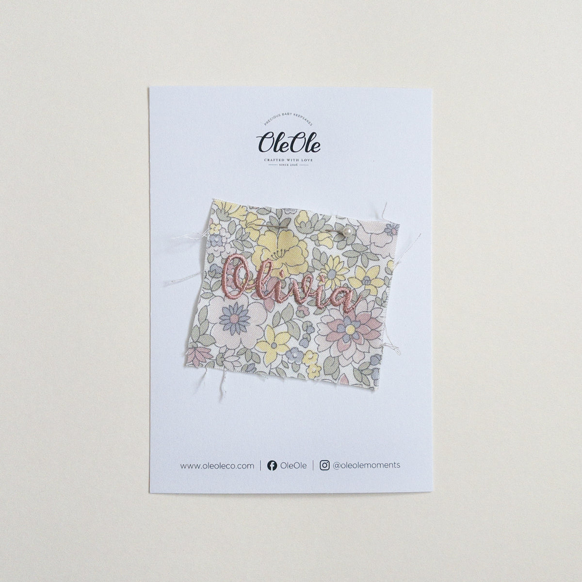 Scalloped Baby Bib  |  Liberty Camellia Pebble
