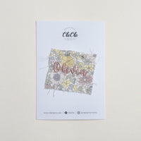 Scalloped Baby Bib  |  Liberty Camellia Pebble
